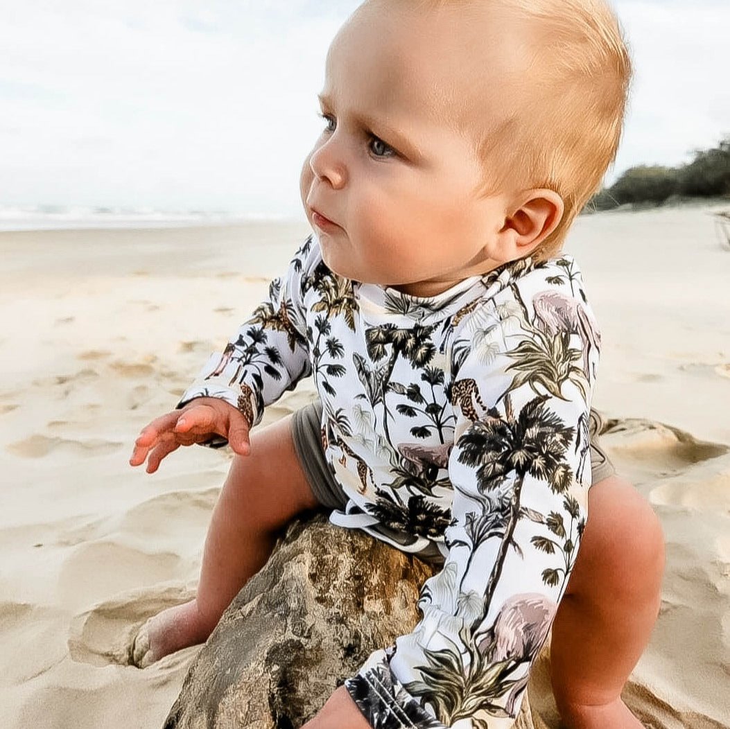 Animal baby rash swim set. Boys swimwear