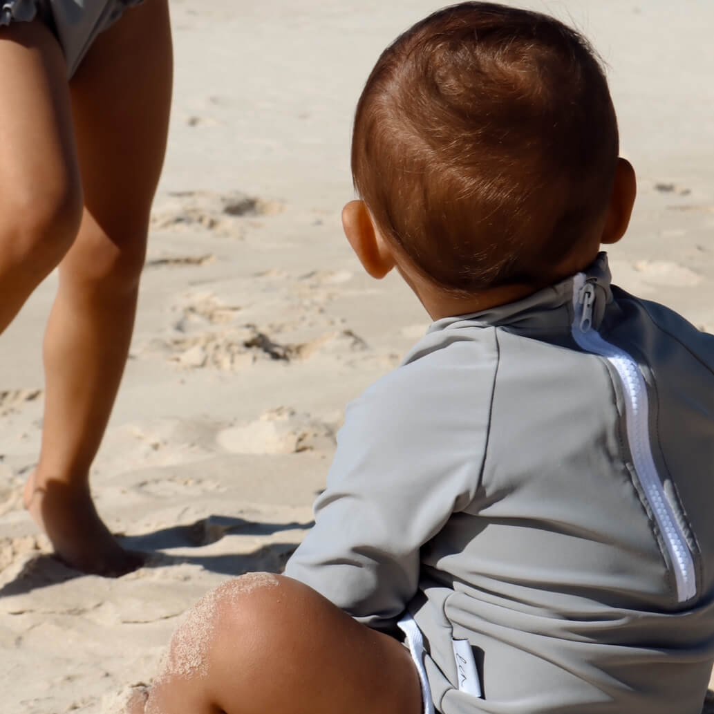 grey baby swim top