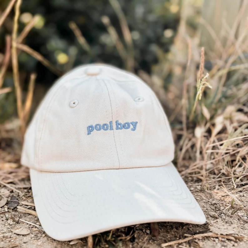 pool boy slogan toddler and boys baseball cap. cute